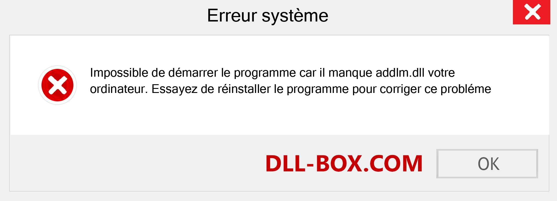 Le fichier addlm.dll est manquant ?. Télécharger pour Windows 7, 8, 10 - Correction de l'erreur manquante addlm dll sur Windows, photos, images